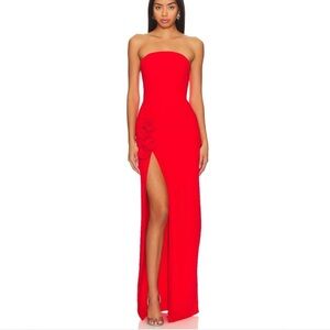 Amanda Uprichard Vibrant Red Strapless Dress
